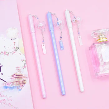 

Gel Pen 0.5mm Pens Kawaii Wind Chimes Pendant Neutral Pens for School Girls Gift Writing Office Supplies Stationery Novelty Item