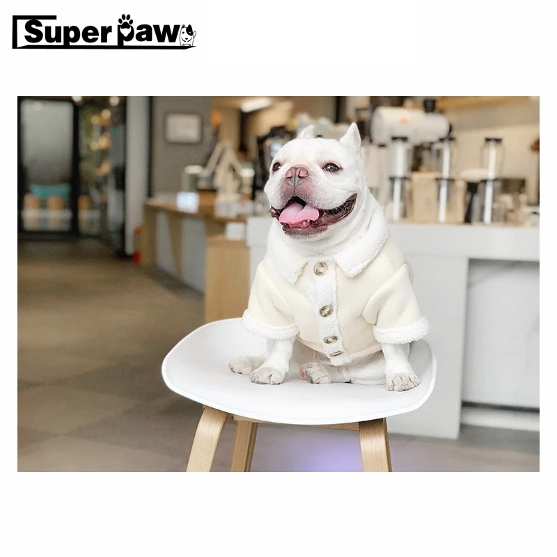 

Fashion Pet Dog Deerskin Coat Winter Warm Puppy Jacket Clothes for Small Medium Dogs French Bulldog Pug Schnauzer Sweater HEC07