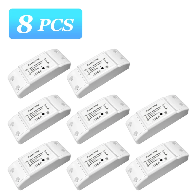 1-8PCS Tuya ZigBee Relay 10A Smart DIY Switch Smartlife APP Remote Control Smart Home Work with Alexa Google Home Hub Required 