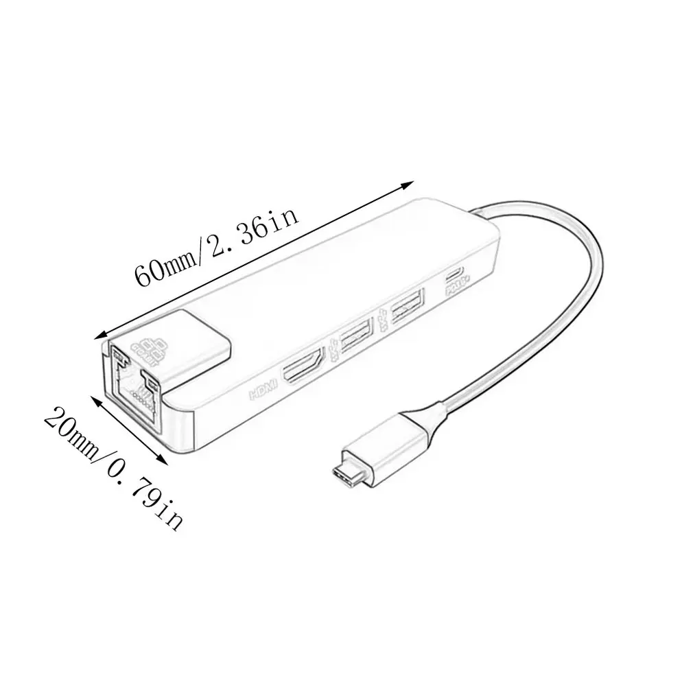 USB C к HDMI 4K+ RJ45 Gigabit Ethernet+ USB 3,1 type C концентратор адаптер Rj45 Lan