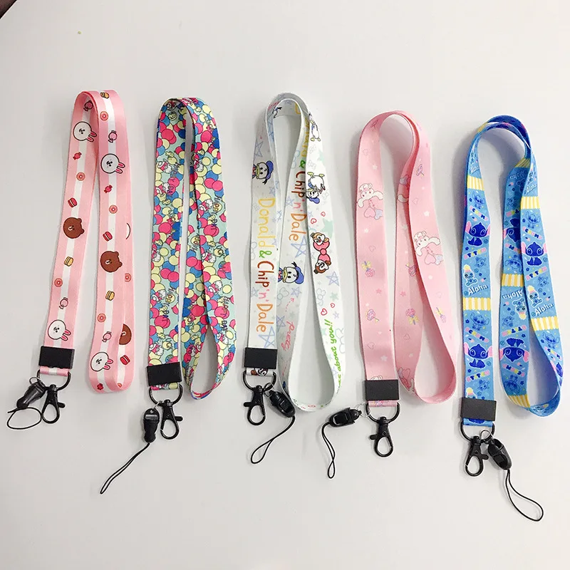 

Cute anime cartoon neckband rope key identification card gym mobile phone strap USB badge support DIY lanyard