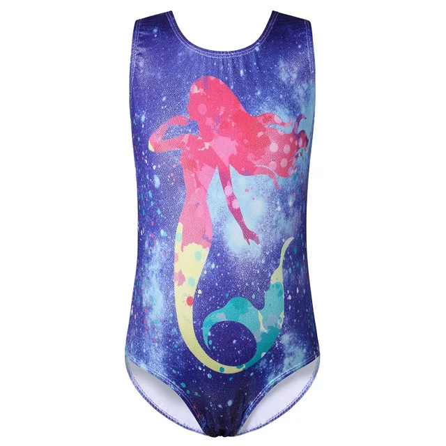 BAOHULU Gradient Color Ballet Leotard for Girls Sleeveless V-neck Dance Wear Sparkle Gymnastics Leotard Dress for Girl Ballerina B231 GirlRed