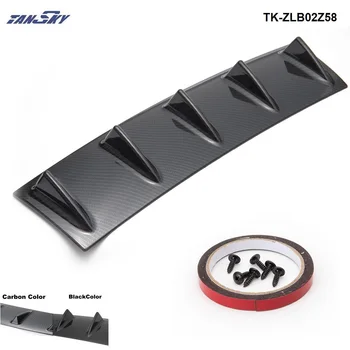 

23" x6" Rear Bumper Chassis Shark Fin 5 Wing Lip Diffuser ABS Universal Black/Carbon Color TK-ZLB02Z58