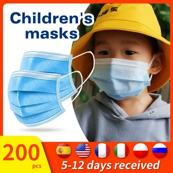 

100/200 Pieces Disposable Child Mask Kid for children 3 Layer Small Size Mouth High Quality Mask Half Face