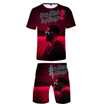 

Anuel AA Men's Sportswear 2 Piece Set Casual 2019 Summer Short Sleeve T-shirt + Shorts Tracksuit Men 3d Real Hasta La Muerte