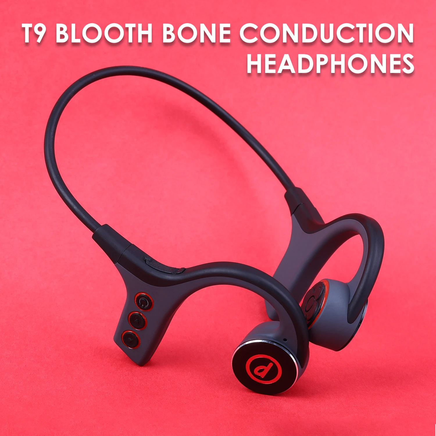 T9 костная проводящая гарнитура Bluetooth 5 0 наушники с крючком для шеи микрофоном