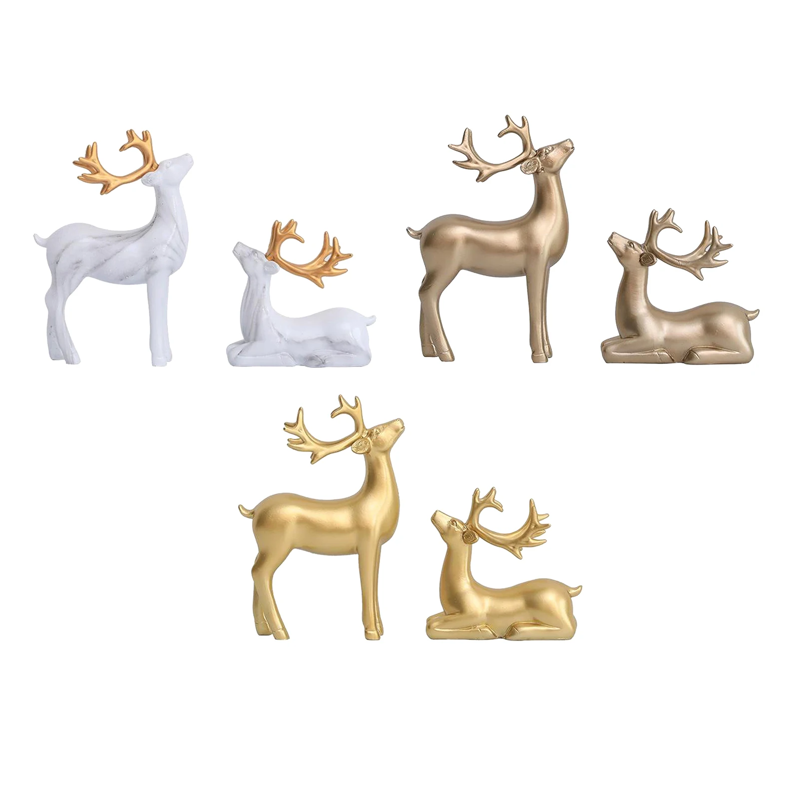 1Pair Elk Shaped Sculpture Ornament, Nordic Style Ornament Crafts Stand