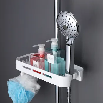 

Shower Shelf Bathroom Storage Rack Plastic Bathroom Shower Shelf Organizer Single Layer Shampoo Tray Household Storage Tools