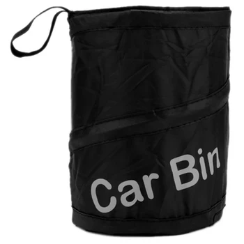 

Wastebasket Trash Can Litter Container Garbage Bin Bag Eco-Friendly Car Bin Black Color