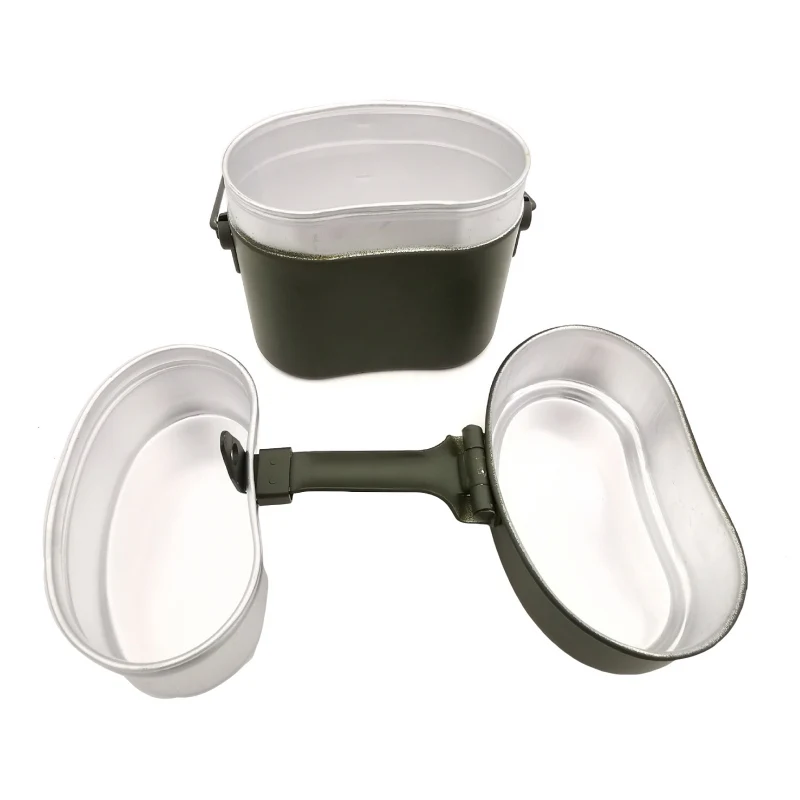 

Lunch Box German Military 79 Aluminum Lunch Box Outdoor Heatable Food Container Camping Tableware Green Set