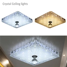 NEW Square Crystal Corridor Ceiling Light Home Lighting Modern Led Ceiling Lamp For Balcony Aisle lampara colgante de techo square corridor corridor porch lamp light led crystal ceiling lamp balcony kitchen bathroom home ceiling light zh