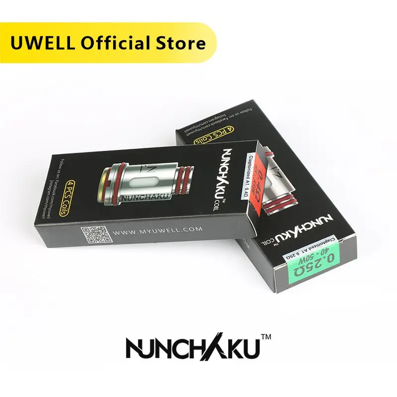 UWELL 5 Packs 20 Pcs Nunchaku Coil UN2 Mesh Coil 0.14/0.2/0.25/0.4o For Nunchaku Tank Nunchaku 2 Tank  Atomizer Core