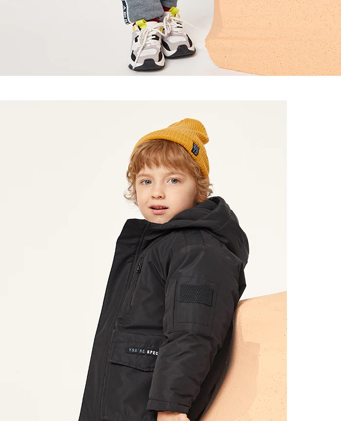 Пуховик для мальчиков; детская зимняя модная верхняя одежда; ветровка; длинное пальто