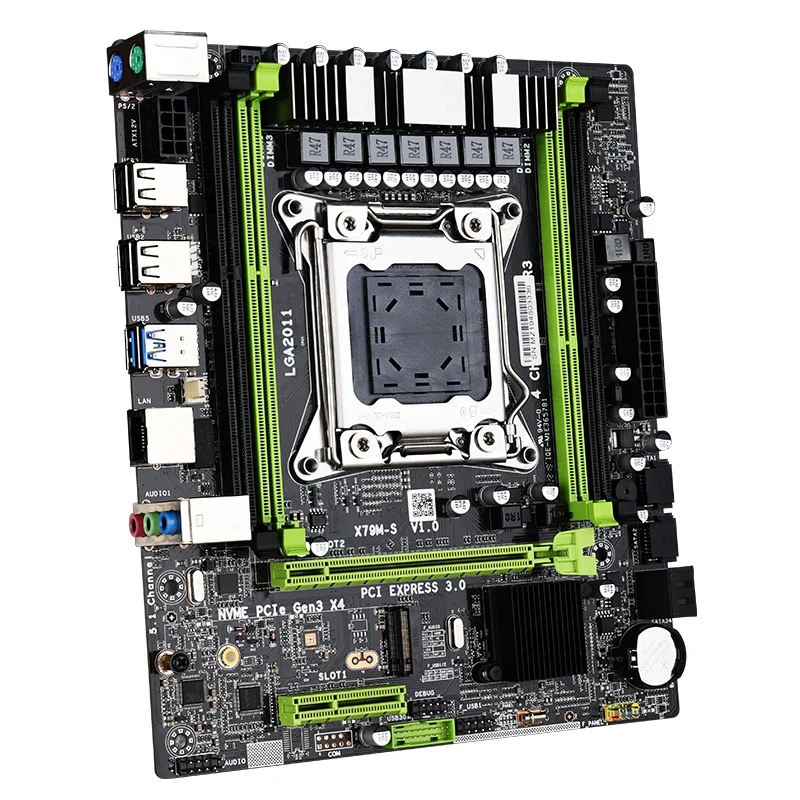X79M-S 2.0 Motherboard LGA2011 M-ATX USB2.0 SATA2.0 M.2 NVME SSD 64GB DDR3 RAM Memory Support for I