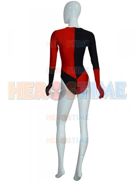 Харли Куинн Девушки Супер Злодей Бэтмен спандекс Косплей Костюм Zentai трико с накидкой