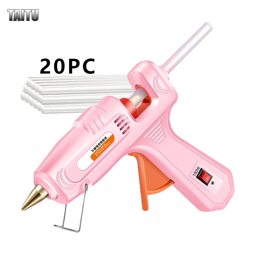 Клеевой пистолет высокотемпературный нагреватель расплав горячий розовый