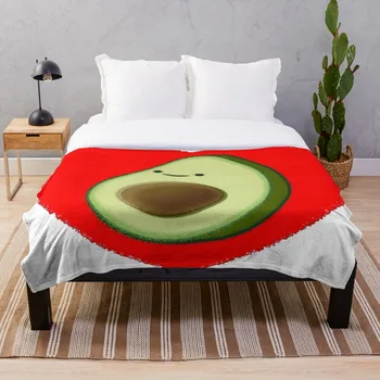 

Cute Avocado In Red Heart Throw Blanket Soft Sherpa Blanket Bed Sheet Single Knee Blanket Office Nap Blanket