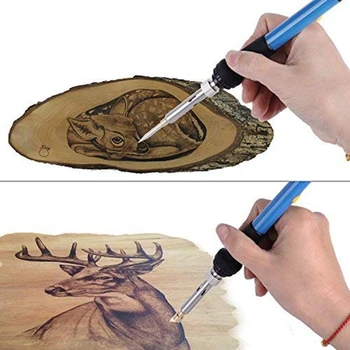 

New EU Plug 45 Pcs Wood Burning Kit,Creative Wood Burner Set With Adjustable Temperature Soldering Pyrography Wood Burning Pen +
