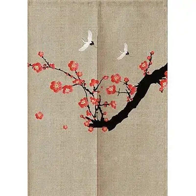 Retro Chinese Style Bedroom Kitchen Partition Curtain Geomantic Shielding Curtain Half Panel Tube Curtain Decoration G