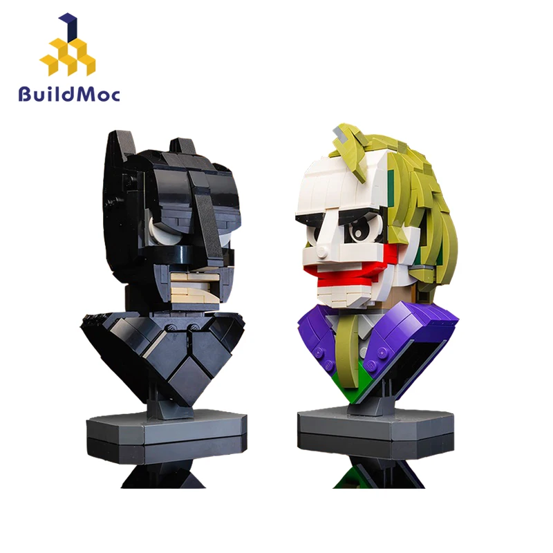 BuildMOC: Темный рыцарь и клоун бюст MOC 22597 строительные блоки кирпичи детские