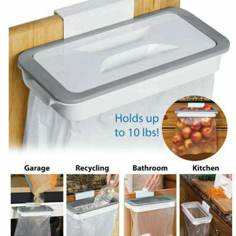 

Plastic Kitchen Garbage Bin Bag Storage Hanging Bracket Racks Trash Holder