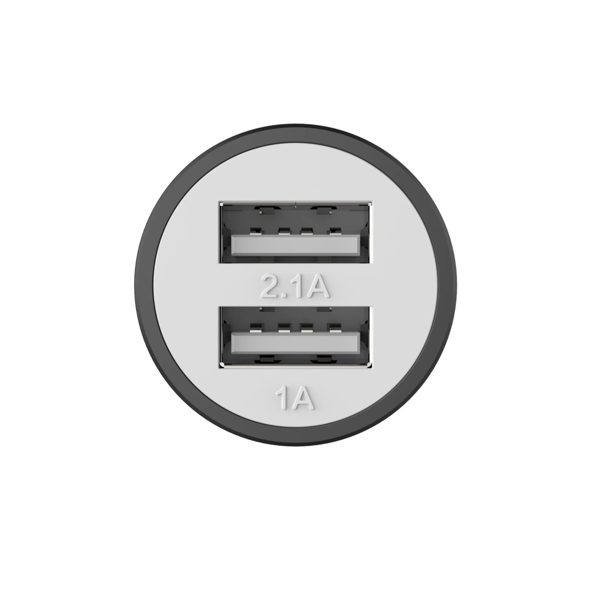 Автомобильное зарядное устройство с 2 разъемами и двумя USB порсветодиодный