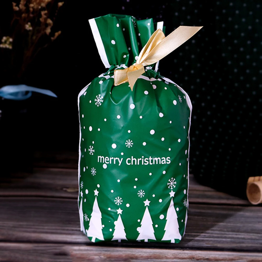 50Pcs Christmas Candy Cookies Packing Bags New Year Gift Bag Xmas Santa Claus Gift Storage Bag For Christmas Party Decoration