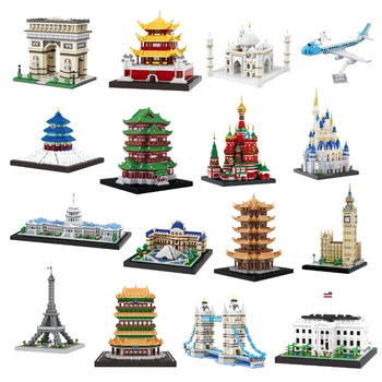 

Balody Architecture Diamond Building Small Blocks Toy Congress Building Eiffel Tower White House Big Ben Louvre Museum no Box
