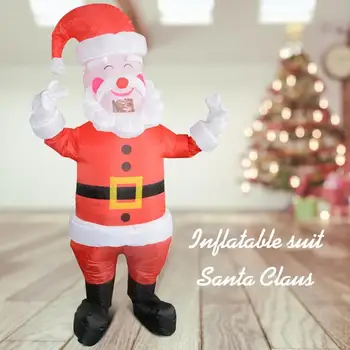 

Cute Kids Inflatable Santa Adults Funny Walking Dolls Annual Meeting Christmas Cosplay Party Jumpsuit Claus Costume