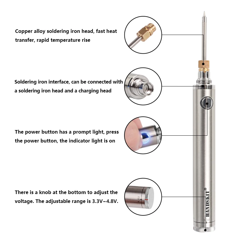 Handskit 5 в 8 Вт Электрический перезаряжаемый паяльник с батареей бытовой Мини Многофункциональный костюм портативный беспроводной сварочный карандаш