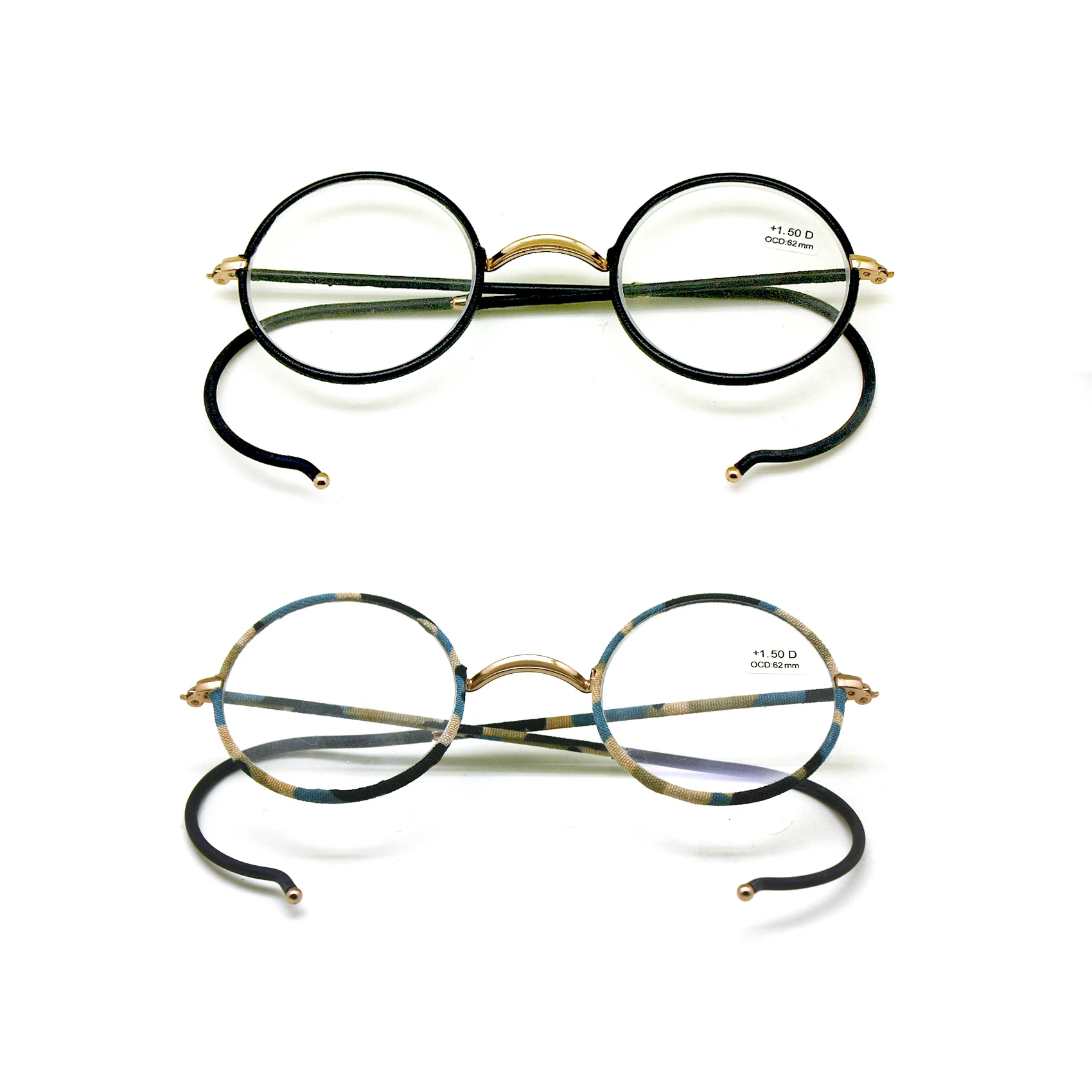 Retro-Lesebrille, runder Metallrahmen + 1,0 bis + 3,5 tragbarer Taschenleser – Detail 2