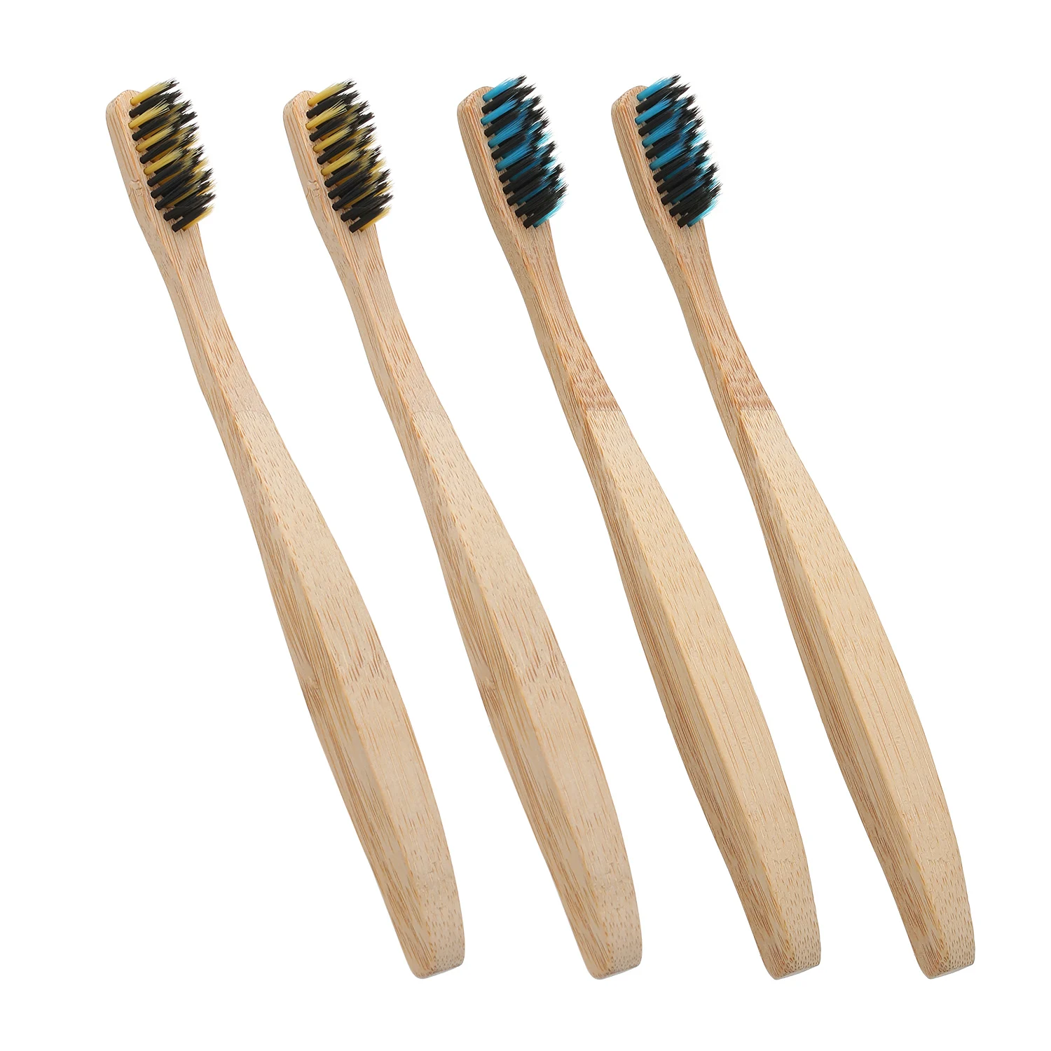 Bamboo Toothbrush with Dense Bristles for Adults Daily& Travel Manual Portable Toothbrushes Set Oral Cleaning Care Tools