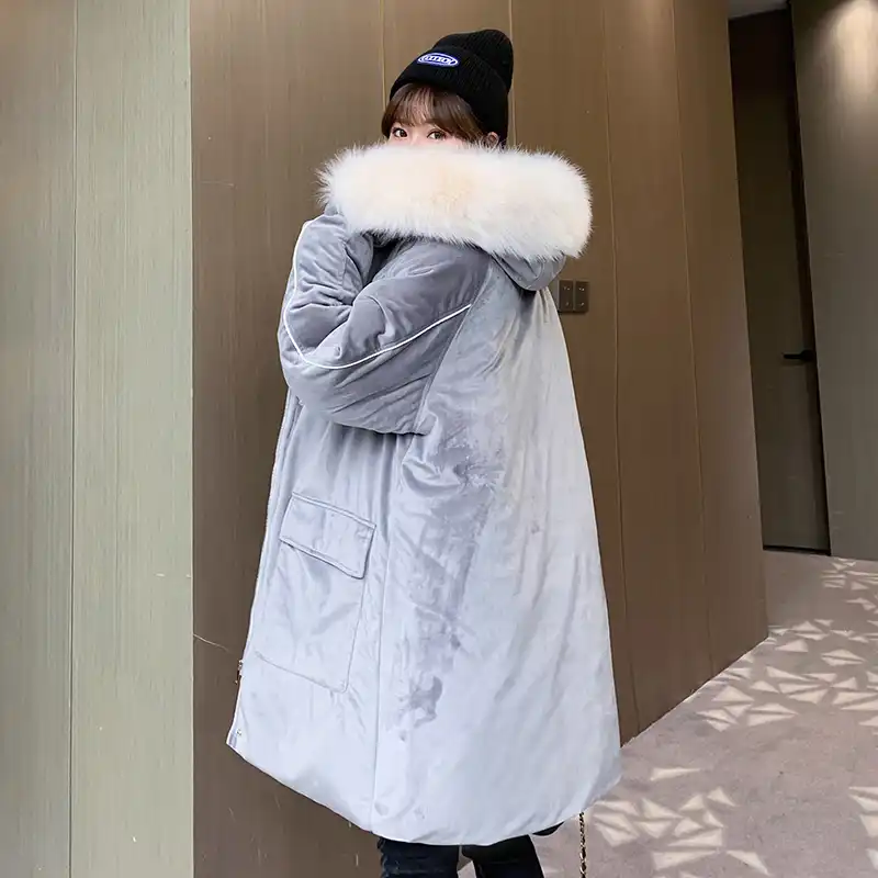 ロング冬コート女性フード付きダウンパーカーレディース新暖かい冬のジャケットの女性の毛皮の襟のジャケットコート パーカー Aliexpress