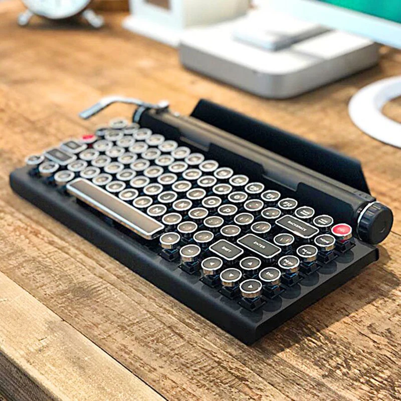 Teclado mecánico Teepao Teclado para Escribir Tipo Teclado Retro Juego de teclados para Ordenadores portátiles Teclado inalámbrico Vintage 