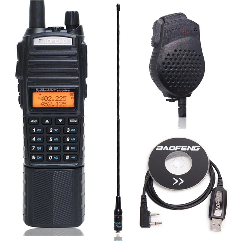 as picture Baofeng UV-82 plus 8 Вт рация 3800 мАч с DC разъемом двухдиапазонный 10 км ручной pofeng UV82 Ham двухстороннее радио - Color: as picture