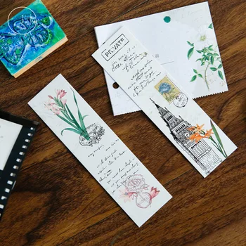 

10packs Vintage Nature Plant Paper Bookmark DIY Book Holder Message Card Stationery Christmas Gift