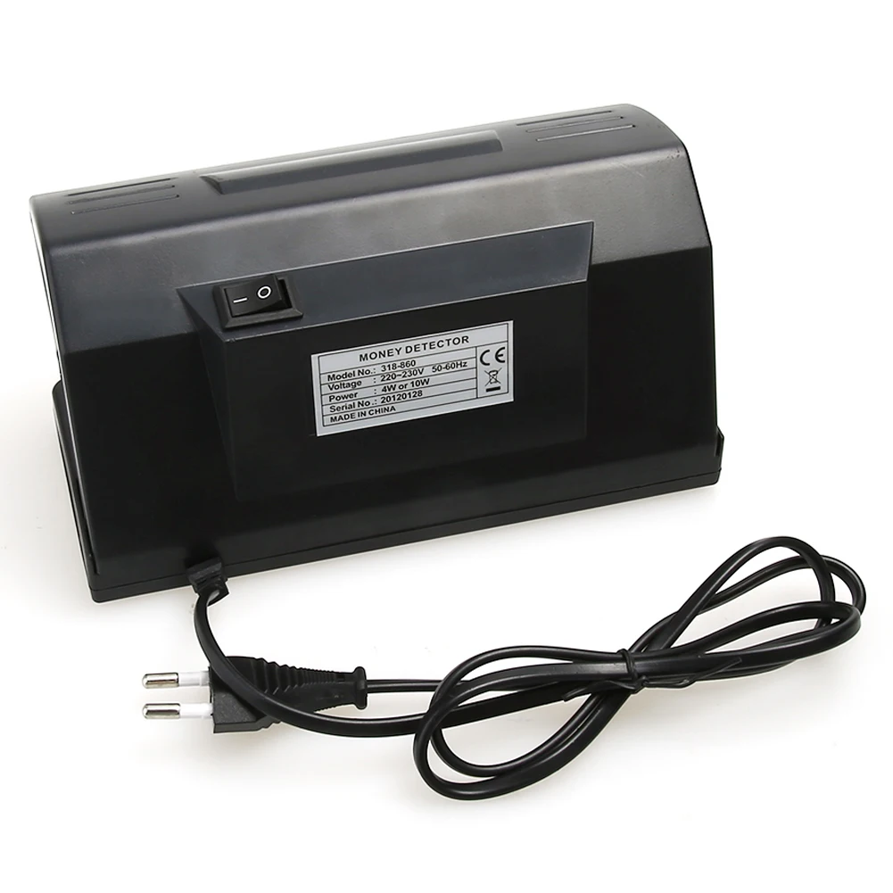 EU 4W UV Light Money Detector Checker Practical Counterfeit Money Tester Bill Currency Fake Detector Machine with ON/OFF Switch