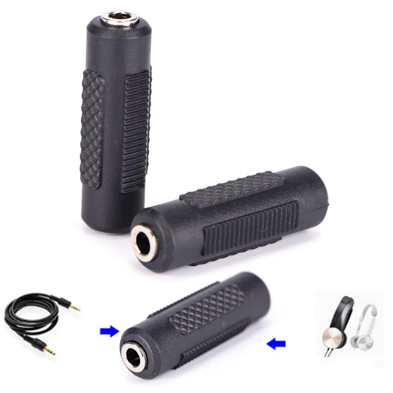 3.5 Mm Female To 3.5mm Female Jack Stereo Connector Coupler Adapter Audio Cable Extension For MP3 DVD Headphone Car
