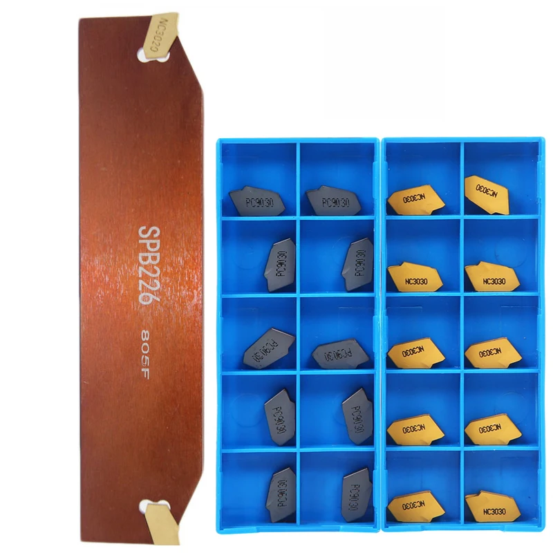 SPB226 SPB232 및 10 pcs SP200 NC3020 PC3020 CNC 선반 슬롯, 홈 가공 및 절단 나이프 블레이드 세트, 1 피스