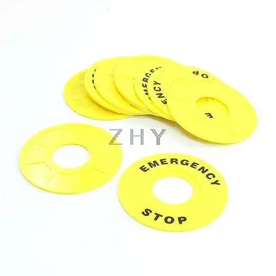 

10PCS Emergency Stop Print 22mm Cutout Buttonswitch Protective Shell Yellow