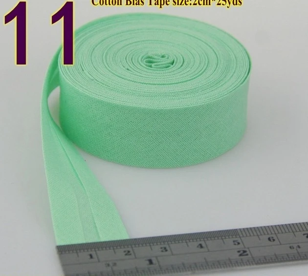 thumbnail image 1 of Cinta al bies 100 % algodón, 20 mm de ancho, 3/4", cinta al bies de un solo pliegue planchada para manualidades de prendas, bricolaje, fabricación a mano, 5 m/lote, 1 of 5