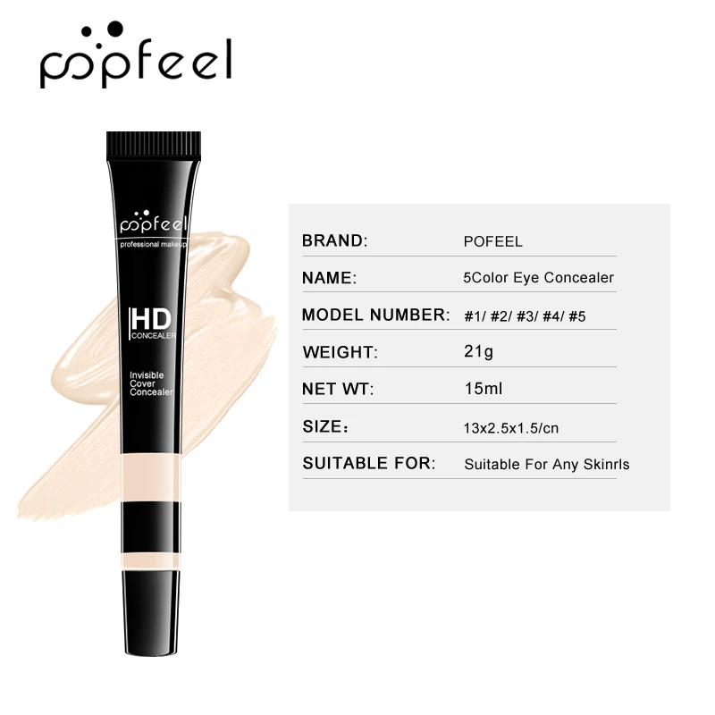POPFEEL 5 цветов консилер для скрытия недостатков лица покрытие акне красный