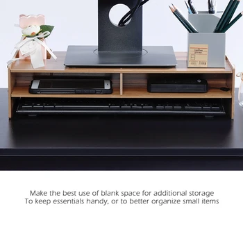 

New Simple Modern Style Heighten Shelf Rack Stand Holder for Display Screen Keyboard Base Bracket Desktop Cherry Wood