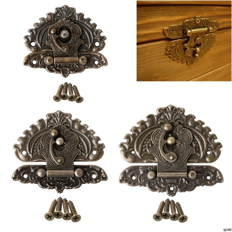 

Vintage Retro Style Decorative Hasp Toggle Suitcase Box Lock Hook Latch Buckles