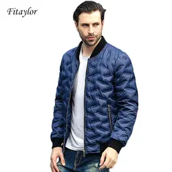 Fitaylor зима ультра легкий пуховое пальто для мужчин повседневная куртка теплые парки Стенд воротник Lettice верхняя одежда