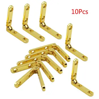 

10Pcs/Bag 90 Degree Hinges Zinc Alloy Spring Hinge for Wooden Box Jewellery Case