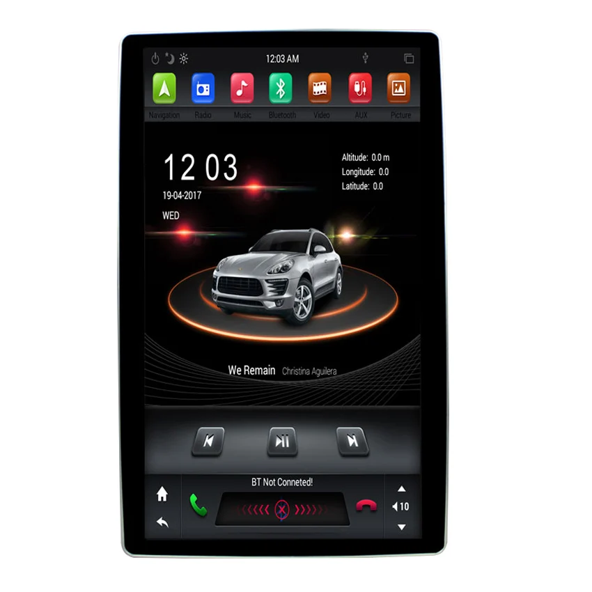 

KANOR 12.8" Tesla Style Rotation IPS Screen 2 Din Universal Android 8.1 Car DVD GPS Player Radio Car Stereo Voice Control