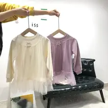 Новое Стильное платье принцессы для девочек модные хлопковые сетчатые весенние платья для девочек 3-8 лет, HJ360