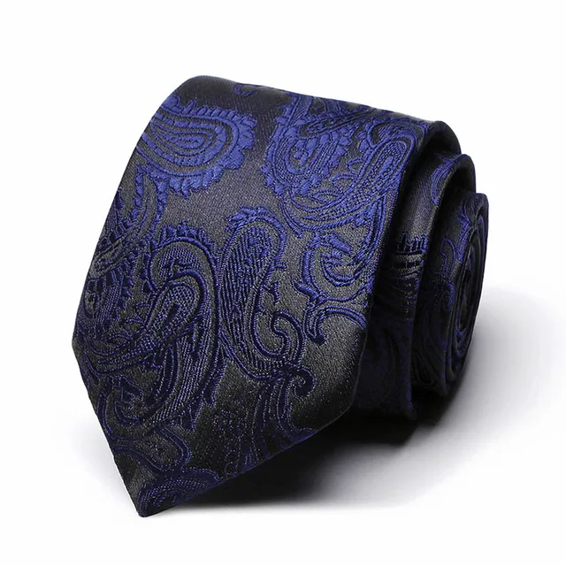Novelty Ties Men's Fashion Tie  7.5cm Blue Necktie Green & Orange Color Neck Tie For Men Paisley Floral Bowtie Wedding L1