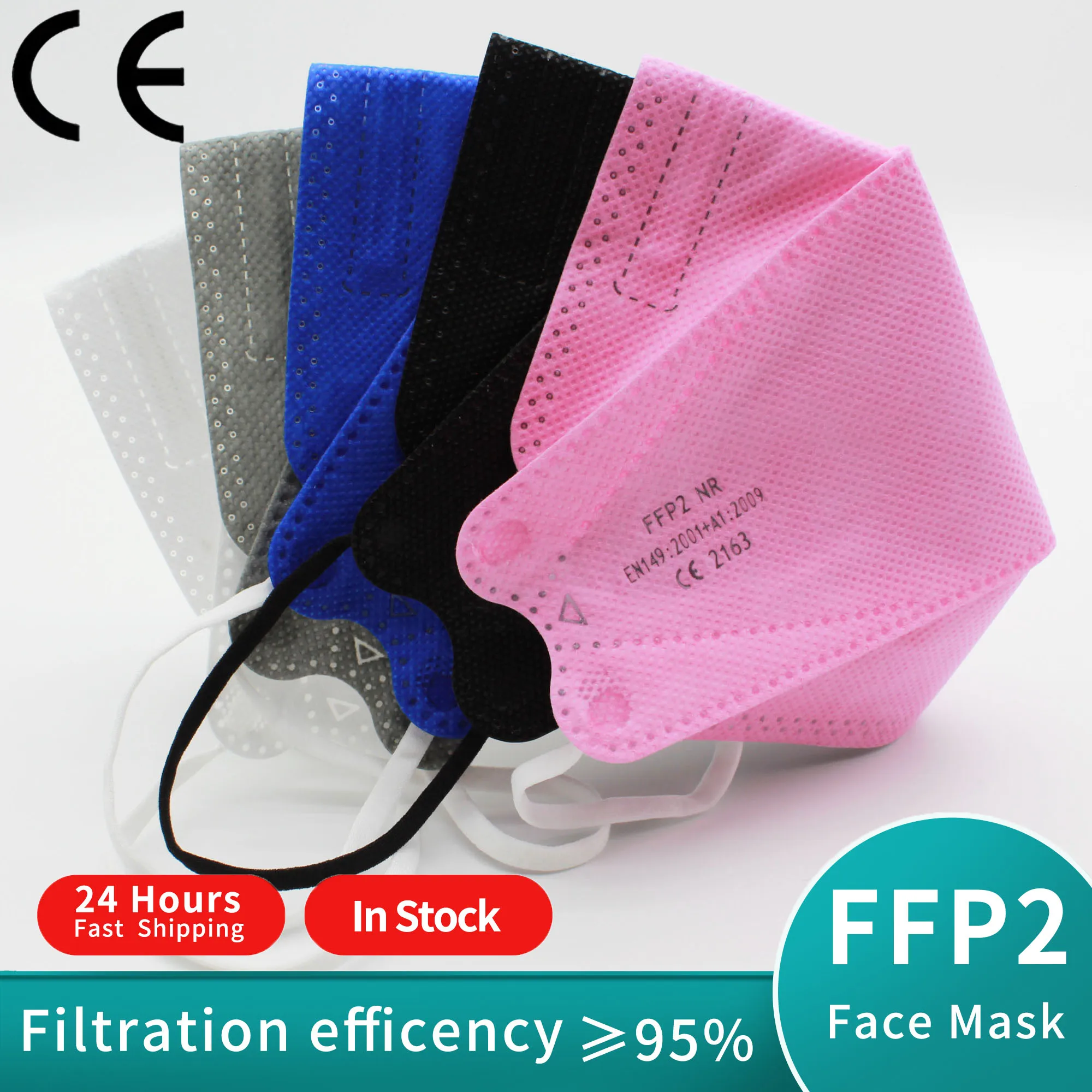 FFP2 маска в форме рыбы FFP2Mask fpp2mask с сертификатом CE черные маски фильтрующая fpp2
